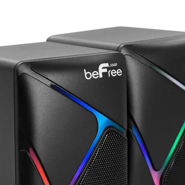 Alt view image 4 of 7 - beFree Sound Dual Compact LED Gaming Speakers, Black