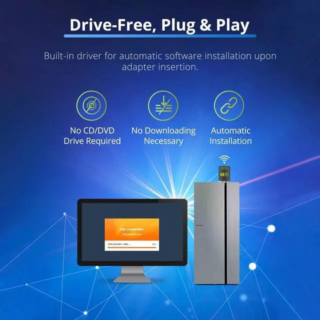 Alt view image 3 of 6 - USB WiFi Bluetooth Adapter, 600Mbps Dual Band 2.4/5GHz Wireless Network Card, USB WiFi Dongle for PC/Laptop/Desktop, Support Windows XP/7/8.1/10