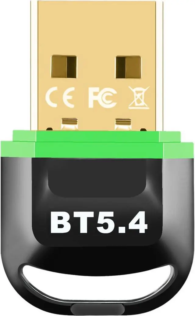 Main image of USB Bluetooth 5.4 Adapter for PC, Plug & Play Bluetooth Dongle Receiver BR+EDR+BLE+LMP13.X, Long Range Support Windows 11/10/8.1 for Desktop Laptop Keyboard Mouse Headset (Green)