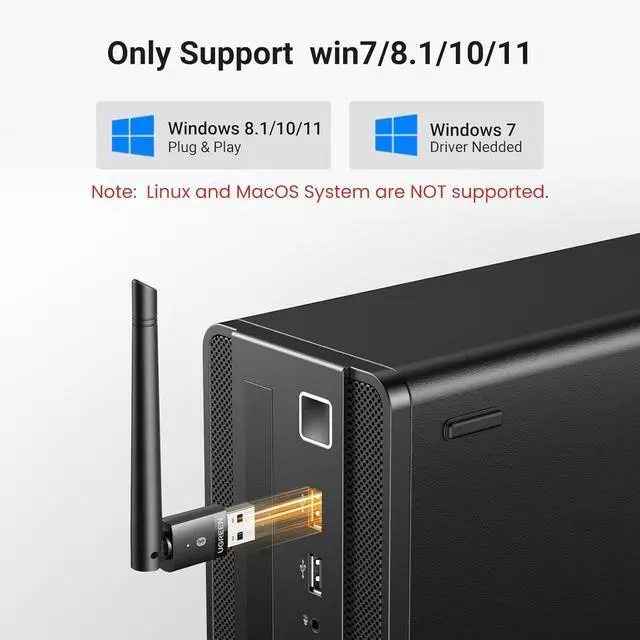 Alt view image 4 of 7 - UGREEN Bluetooth 5.4 Adapter for PC, Long Range USB Bluetooth Dongle (BR+EDR+BLE), Wireless Transfer for Bluetooth Mouse Keyboard Headphones Speakers, Desktop, Laptop-Win11/10/8.1 Support