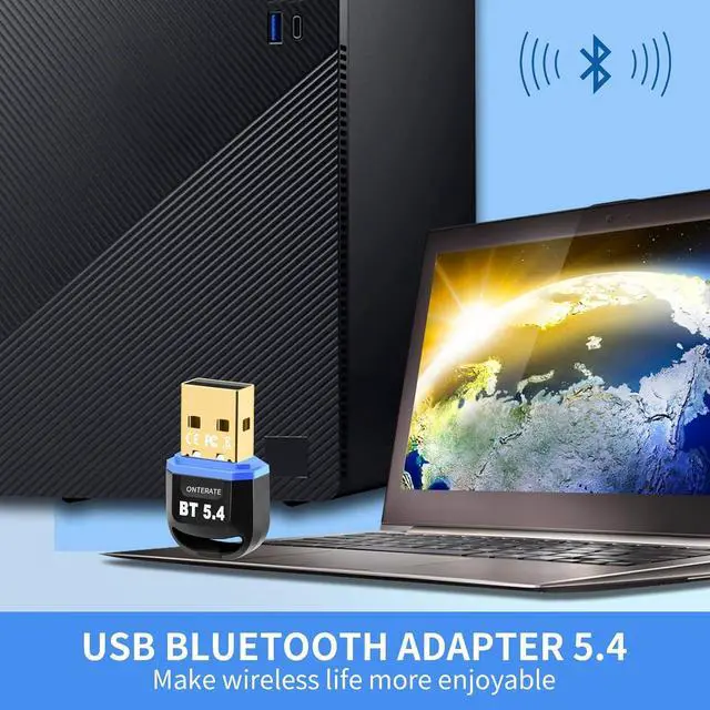 Alt view image 2 of 7 - USB Bluetooth 5.4 Adapter for PC, Plug & Play Bluetooth Dongle Receiver BR+EDR+BLE+LMP13.X, Long Range Support Windows 11/10/8.1 for Desktop Laptop Keyboard Mouse Headset (Green)