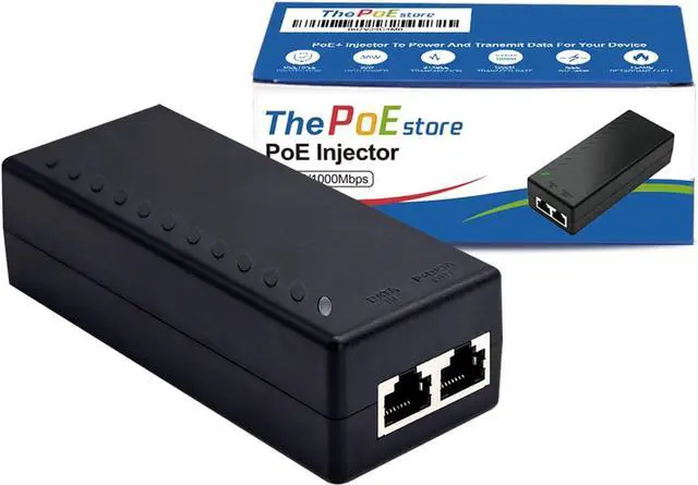 Main image of Gigabit PoE+ Injector Adapter - 30W 48V Power Over Ethernet Plus - 10/100/1000Mbps IEEE 802.3af/at Compliant - Up to 100 M (328 ft) Range, by ThePoEstore