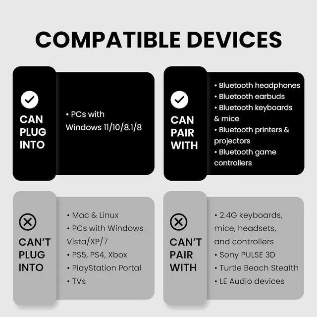 Alt view image 3 of 7 - Avantree DG45 USB Bluetooth 5.0 Adapter Dongle for PC, Computer, Desktop, and Laptop - Compatible with Windows 11/10/8.1/8 Only - Connects Bluetooth Headphones, Speakers, Keyboards, Mice, and Printers
