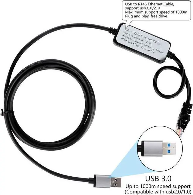 Alt view image 5 of 7 - USB3.0 to RJ45 Gigabit Ethernet Network Cable for Switch, Router, Gateway, Modem with MacBook,Windows, Chromebook,Surface Pro, Linux