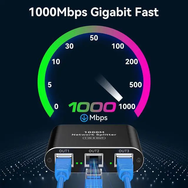 Alt view image 3 of 7 - THXCDBID Ethernet Splitter 1 to 3 High Speed LAN Splitter 1000Mbps Gigabit RJ45 Ethernet Switch with USB C Power Cable for Cat5/5e/6/7/8 Cable