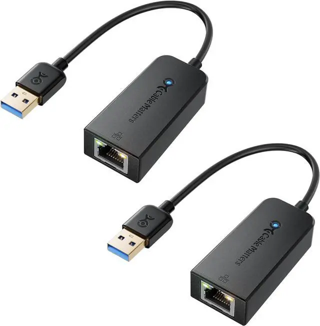 Main image of Cable Matters 2-Pack, Plug & Play USB to Ethernet Adapter with PXE, MAC Address Clone Support (USB 3.0 to Gigabit Ethernet, Ethernet to USB, Ethernet Adapter for Laptop) Supporting 10/100/1000Mbps