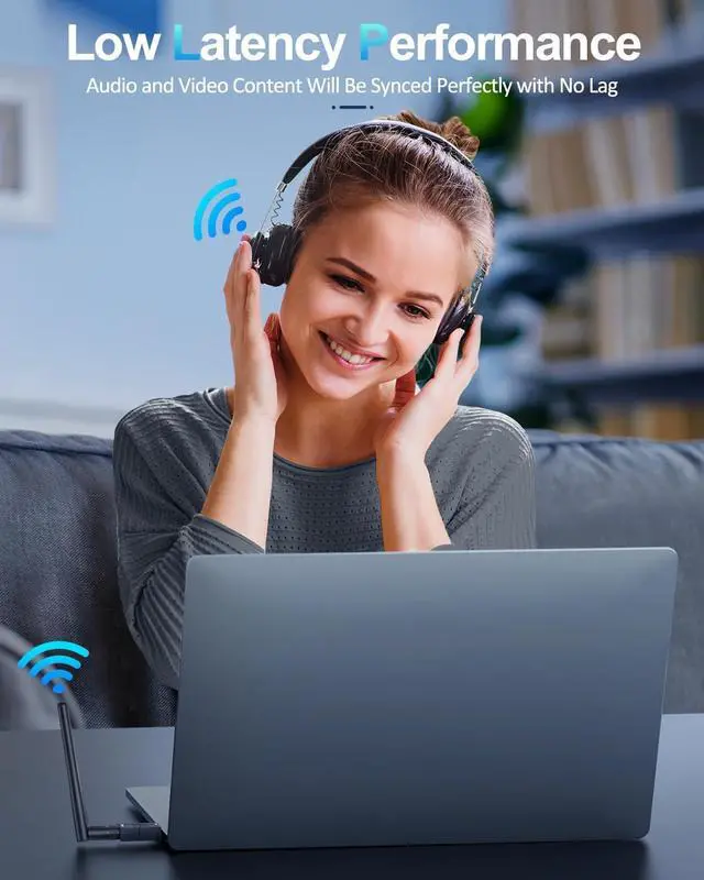 Alt view image 6 of 7 - ZEXMTE 5.4 USB Bluetooth Adapter for PC, Long Range PC Bluetooth Adapter with High Gain Antenna, Wireless Bluetooth Receiver 492FT / 150M, Plug &Play Bluetooth Adapter for PC Windows 11/10/8.1/7