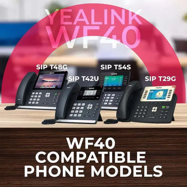 Alt view image 2 of 7 - Yealink WF40 USB Wi-Fi Dongle Adapter for Desk Phones - Compatible Phone Models - T46U, T48U,T43U, T44U, T42U, T46S, T48S, T42S,T41S, T53, T52S, T27G, T29G, T46G,T48G Global Teck Microfiber Cloth