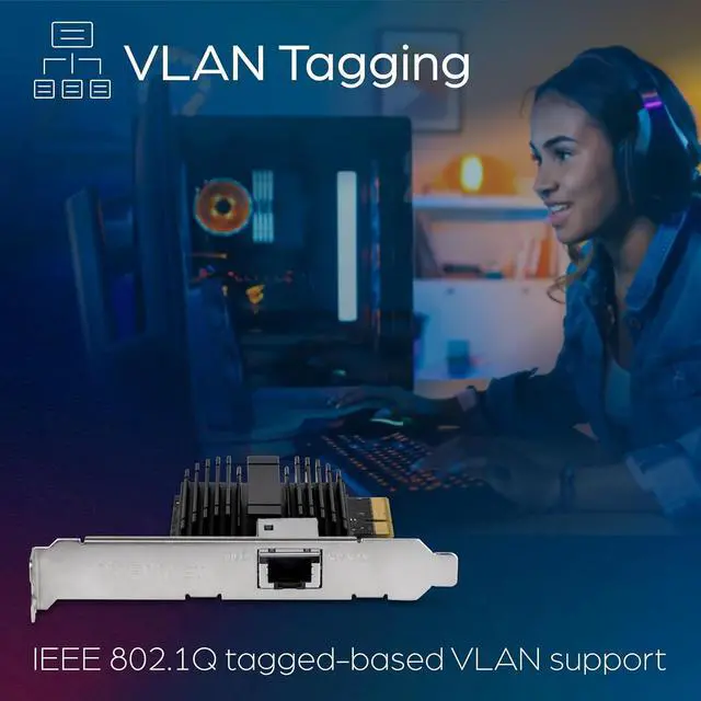 Alt view image 3 of 7 - TRENDnet 10G PCIe Network Adapter, TEG-10GECTX, Convert a PCI Express Slot Into a 10 Gigabit Ethernet Port, 802.1Q VLAN Tagging, Windows and Windows Server Support