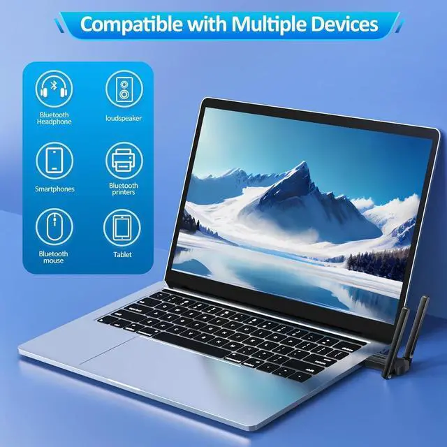 Alt view image 7 of 7 - ZEXMTE USB Bluetooth Adapter for PC, 5.3 Long Range USB Bluetooth Adapter with High Gain Antenna, 590FT / 180M, Plug & Play for PC Windows 11/10/8