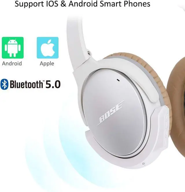 Alt view image 6 of 7 - Upgraded aptX Wireless Bluetooth Adapter for Bose QuietComfort QC 25 with Mic/Volume Control, White