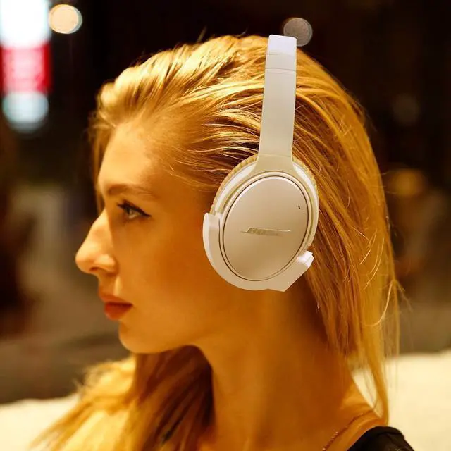 Alt view image 7 of 7 - Upgraded aptX Wireless Bluetooth Adapter for Bose QuietComfort QC 25 with Mic/Volume Control, White