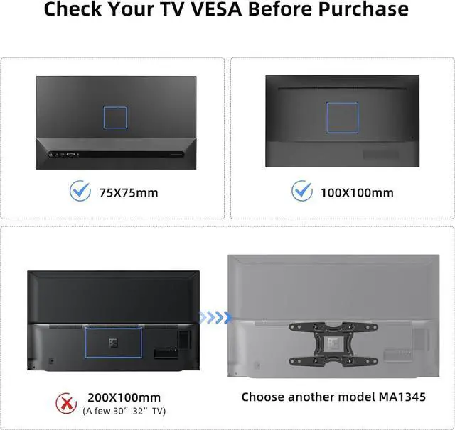 Alt view image 2 of 7 - Suptek TV Wall Mount Swivel Tilt Rotation Full Motion Adjustable Articulating for Most 15-32 inch LED, LCD Monitor Wall Mount VESA 75,100 (MA2720)