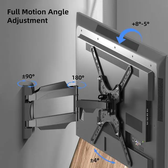 Alt view image 3 of 7 - Suptek Adjustable TV Wall Mount Swivel and Tilt TV Arm Bracket for Most 32-55 inch LED, LCD Monitor and Plasma TVs up to 70lbs VESA up to 400x400mm (MAFD-L400)