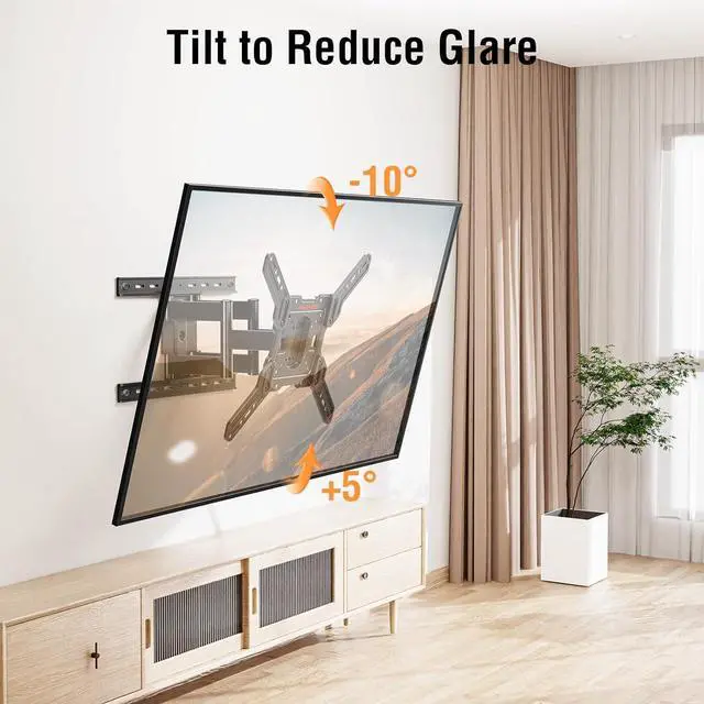 Alt view image 4 of 7 - Ultra Slim TV Wall Mount for Most 26-60 Inch tvs Low Profile TV Mount Full Moiton Wall Mount Bracket Swivel and Tilt Max VESA 400x400mm Holds up to 88 lbs. Fits 16 Wood Studs YD3033