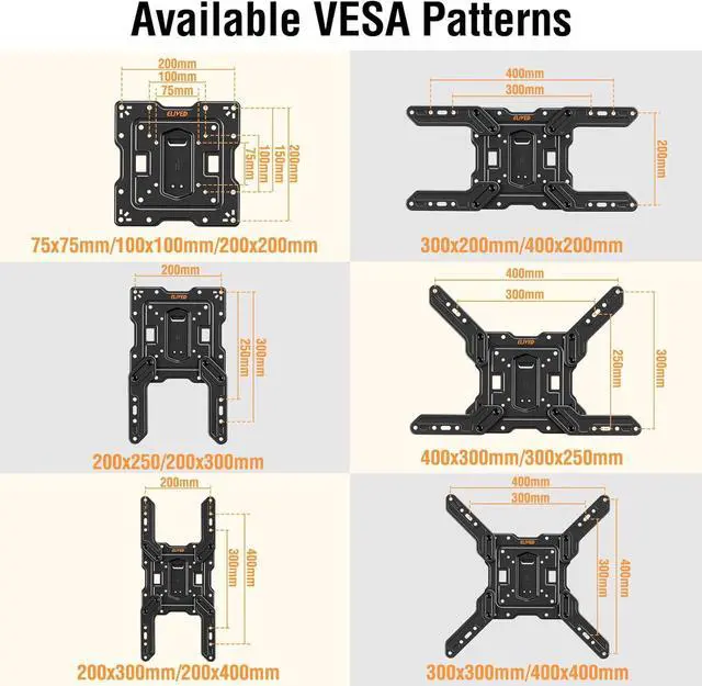 Alt view image 5 of 7 - Ultra Slim TV Wall Mount for Most 26-60 Inch tvs Low Profile TV Mount Full Moiton Wall Mount Bracket Swivel and Tilt Max VESA 400x400mm Holds up to 88 lbs. Fits 16 Wood Studs YD3033