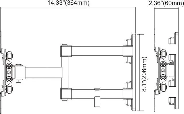 Alt view image 7 of 7 - Link2Home Full Motion TV Wall Mount for 13-47 inch TVs, Mounting Brackets for LED, LCD, OLED Flat&Curved TVs, up to 30 lbs. VESA Patterns 75/200, Articulating Arms Extension and Tilt.