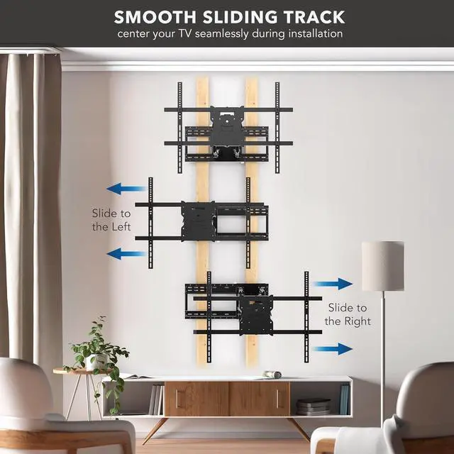 Alt view image 2 of 7 - Mount-It! Full Motion TV Wall Mount with 39 Inch Long Extension Arms - 275 Lbs Capacity Heavy Duty Dual Arm TV Mount | Large 800 x 600mm VESA Holds 65 to 110 Inch TVs | Fits 16 and 24 Inch Studs