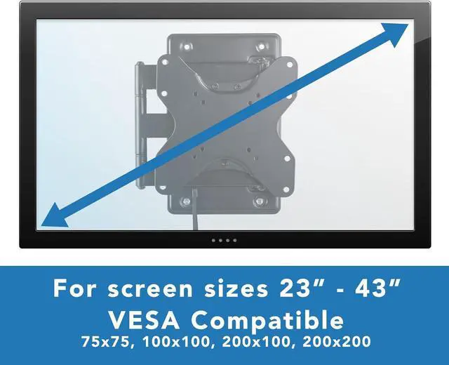 Alt view image 4 of 7 - Mount-It! Lockable RV TV Wall Mount for 23-43 Inch TVs, Quick-Release Full Motion Bracket for Campers, Motorhomes, Trailers & Boats, Secure Swivel Arm, VESA 75x75-200x200, 77 lbs Capacity