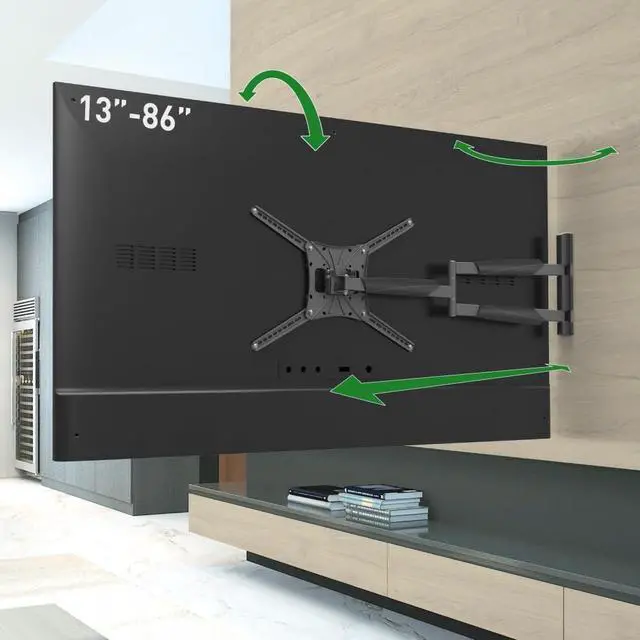 Main image of Barkan 40'' Long TV Wall Mount, 13-83 inch Full Motion Articulating - 4 Movement Flat/Curved Screen Bracket, Holds up to 110lbs, Extremely Extendable, Fits LED OLED LCD, Black