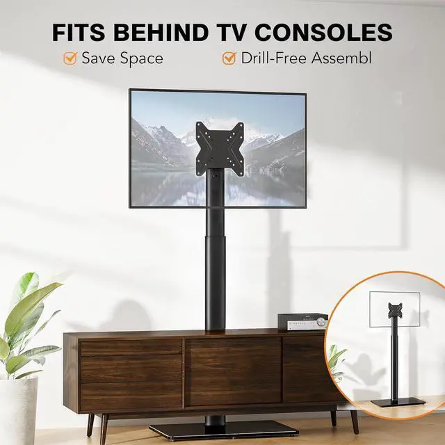 Alt view image 2 of 7 - Universal TV Stand Monitor with Mount 100 Degree Swivel Height Adjustable and Tilt Function for 19 to 43 inch LCD, LED OLED TVs,Space Saving Standing Bedroom Living Room Corner,Black