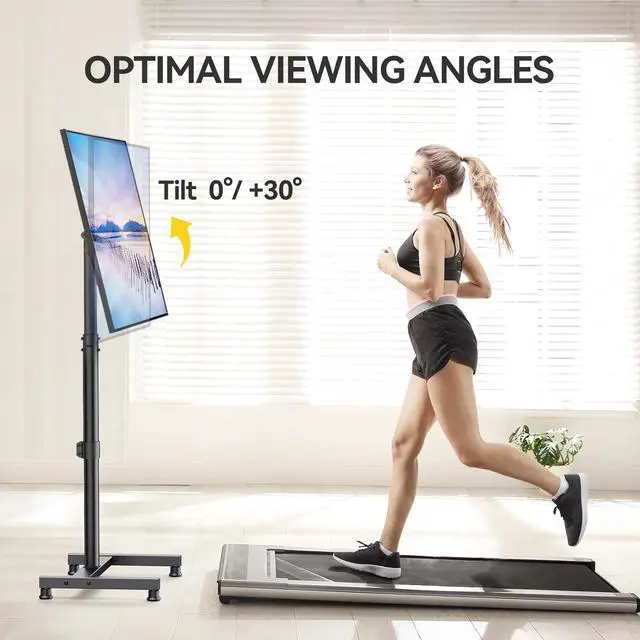 Alt view image 5 of 7 - AM alphamount TV Floor Stand for 13-50 inch Flat/Curved TVs up to 44 lbs, 8 Level Height Adjustable Monitor Floor TV Stand with VESA 200x200, Portable TV Mount Stand for Living Room, Bedroom, Office
