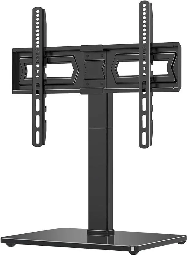 Main image of Universal Swivel TV Stand Base Table Top TV Stand for 37 to 65 70 75 Inch LCD LED TVs Height Adjustable TV Mount Stand with Tempered Glass Base Holds up to 88lbs Max VESA 600x400mm
