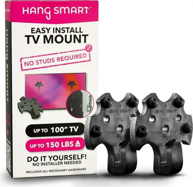 Main image of HangSmart TV® Wall Mount NO Stud - Original & Patented Easy Install, DIY for 19-100" TVs, Holds Up to 150LBS, Fits Most LED LCD Flat Screens & Monitors, Includes Hardware