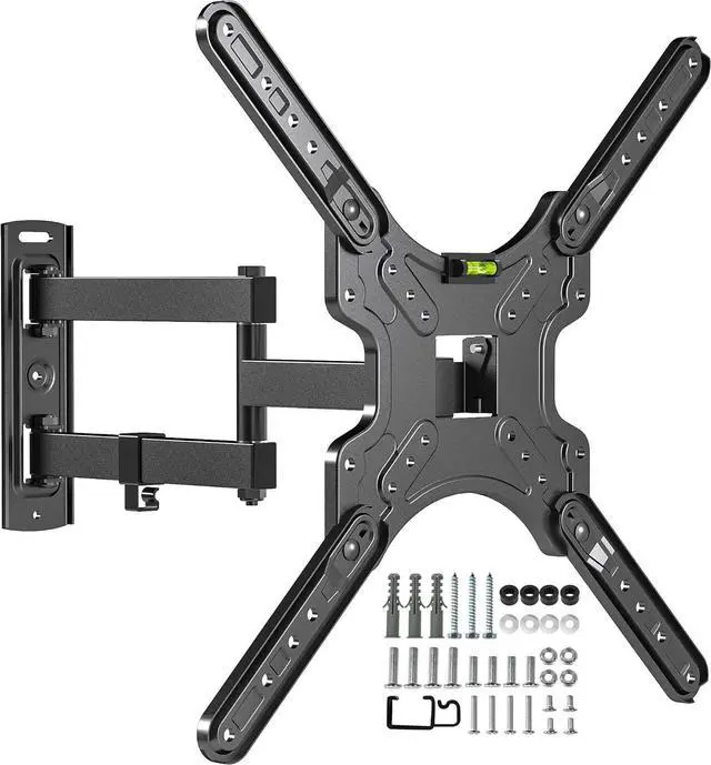 Main image of Full Motion TV Wall Mount for Most 26-55 Inch TVs, Corner Wall Mount TV Bracket with Tilt Swivel and Articulating, Single Stud Center Design Fits Flat/Curved TVs, Max VESA 400x400mm Up to 77 lbs