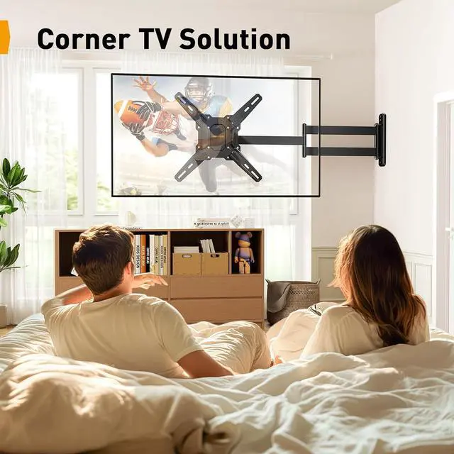 Alt view image 6 of 7 - Long Arm TV Wall Mount for 26-65 inch TVs up to 100 lbs Corner TV Mount Bracket with 31.65 Extension Swivel Tilt Articulating Arms Full Motion Wall Mount Max VESA 400x400mm PGMF25B