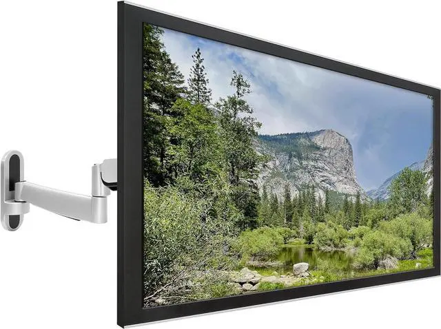 Alt view image 4 of 7 - Mount-It! Height Adjustable TV Wall Mount Bracket with Counterbalance Gas Spring Arm - Full Motion Articulating Design Fits Flat Screens Displays Up to VESA 400x400 mm and 44 Lbs - Silver
