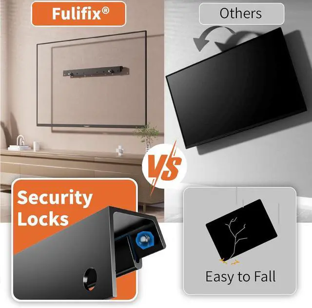 Alt view image 5 of 7 - Fulifix No Stud Drywall TV Mount, Wall Mount TV Bracket for 32-75 Inch TVs up to 150 lbs, Max VESA 600x400mm Easy Install No Drill, Studless TVs Wall Mounts with Bubble Level - Include All Hardware