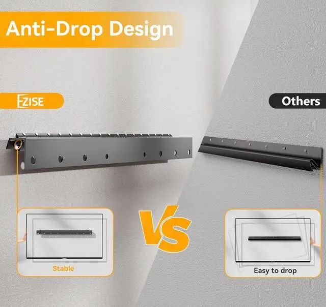 Alt view image 3 of 7 - Studless TV Wall Mount, No Drill Smart TV Mount for 32-75 inch TVs, Supports up to 150 lbs  Fast Install on Drywall, No Damage, No Stud, Max VESA 600x400mm (All Hardware Included)