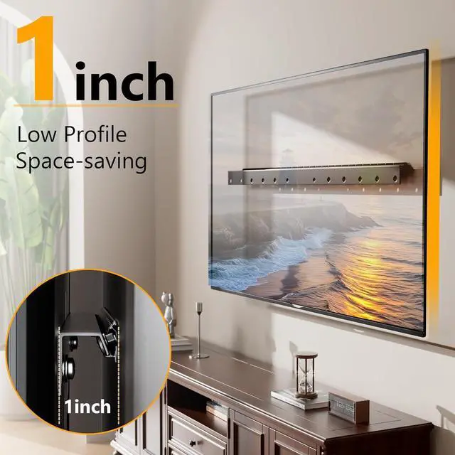 Alt view image 6 of 7 - Studless TV Wall Mount, No Drill Smart TV Mount for 32-75 inch TVs, Supports up to 150 lbs  Fast Install on Drywall, No Damage, No Stud, Max VESA 600x400mm (All Hardware Included)