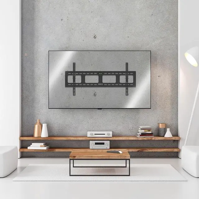 Alt view image 6 of 7 - Mount-It! Low-Profile Tilt TV Wall Mount | Ultra-Slim Bracket for 43-90 Inch TVs | Downward Tilt for Anti-Glare | Heavy-Duty Steel Holds 220 lbs | VESA 800x600 | Stud & Concrete Installation