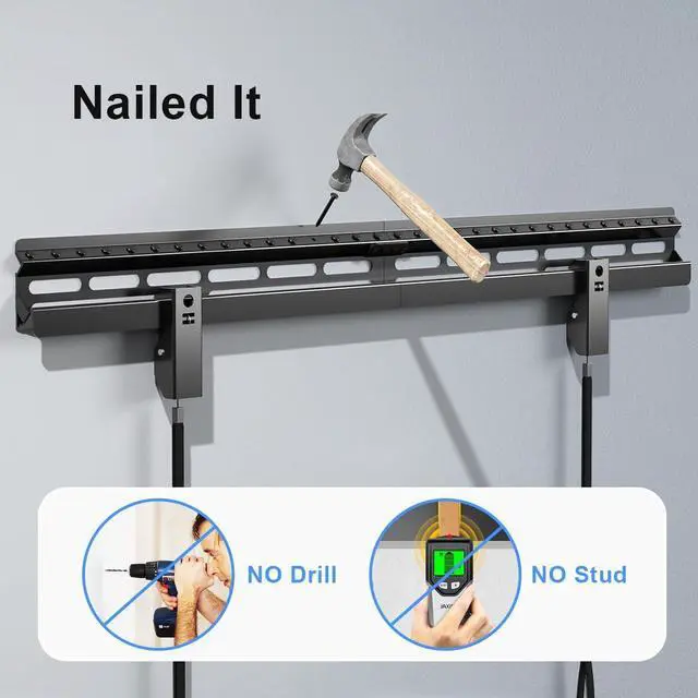 Alt view image 2 of 7 - Suptek Studless TV Wall Mount for Most 32-75 Inch TVs up to 132 lbs, Low Profile No Drill TV Mount, Drywall TV Bracket with Max VESA 600x400mm, No Stud, No Drill, Easy Install, MF8M