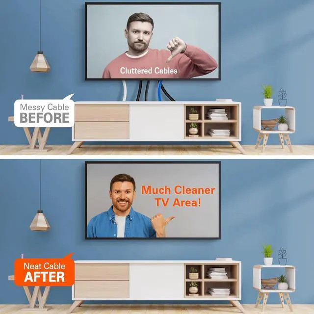 Alt view image 2 of 7 - in-Wall Cable Management Kit, TV Cord Hider for Wall Mounted TV, Hide TV Cords for Wall Mount TV, TV Outlet Wall Kit Includes Power & Low Voltage Cable Management with Hole Saw Drill Attachment