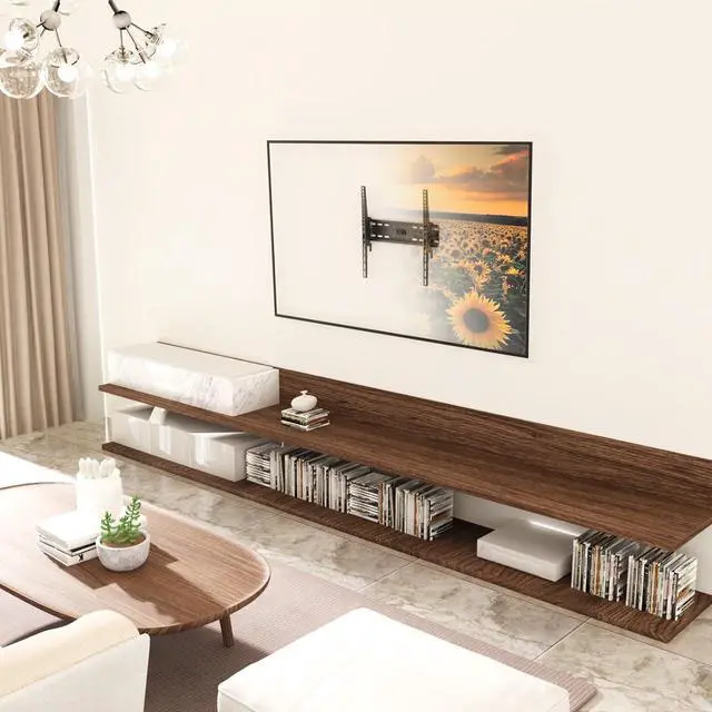 Alt view image 2 of 7 - Tilting TV Wall Mount for 23-65 Inch Screens, Low Profile Slim Design, 12° Tilt, VESA 400x400, Holds up to 110lbs, Just 1.9" from Wall, Fits 16" Wood Stud, Easy Installation for TVs, Monitors