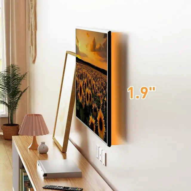 Alt view image 4 of 7 - Tilting TV Wall Mount for 23-65 Inch Screens, Low Profile Slim Design, 12° Tilt, VESA 400x400, Holds up to 110lbs, Just 1.9" from Wall, Fits 16" Wood Stud, Easy Installation for TVs, Monitors