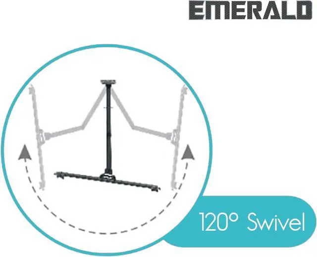 Alt view image 5 of 6 - Emerald Full Motion TV Wall Mount Bracket for 3785 TVs  Extra Extension, Swivel & Tilt, Heavy-Duty Steel  Universal Mount for All TV Brands