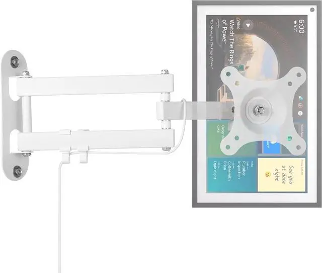 Main image of Full Motion Wall Mount for Echo Show 15, Monitor Wall Mounting Bracket for 15-28 Inch Monitors TVs, Swivel and Tilt 360 Rotate Wall Mount for Alexa Echo Show 15, Adjustable and Extendable