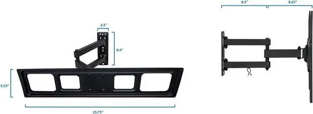 Alt view image 5 of 7 - Mount-It! Full Motion TV Wall Mount | Single Stud Installation | Swivel, Tilt & 17 Extension | Single Arm Bracket for 37-70 Inch TVs | Heavy-Duty Steel | Fits VESA 100x100-600x400 | 77 lbs Capacity