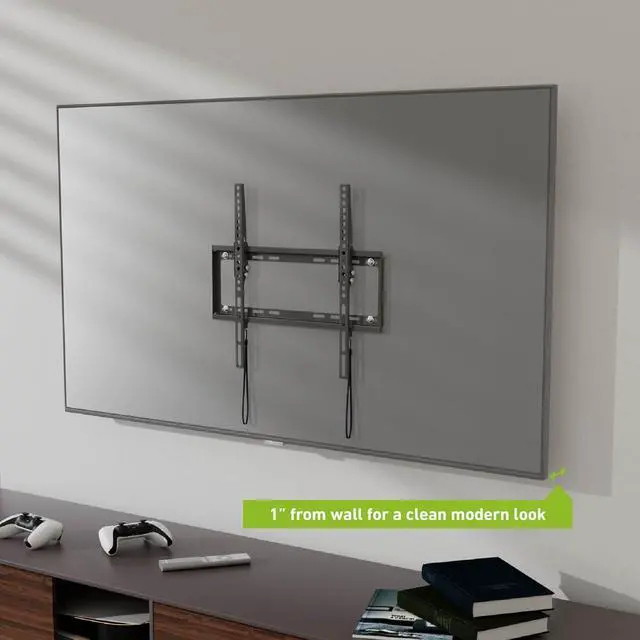 Alt view image 4 of 7 - D-Line TV Wall Bracket for 32-70 Inch TVs, Low Profile Tilting TV Wall Bracket with Spirit Level, Slim Tilt TV Mount - VESA 200x200mm - 400x400mm, Holds up to 110lbs