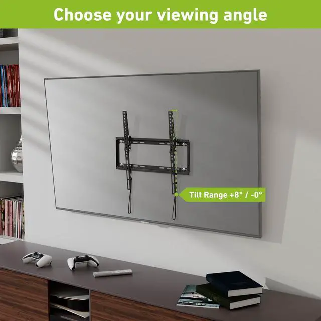 Alt view image 3 of 7 - D-Line TV Wall Bracket for 32-70 Inch TVs, Low Profile Tilting TV Wall Bracket with Spirit Level, Slim Tilt TV Mount - VESA 200x200mm - 400x400mm, Holds up to 110lbs
