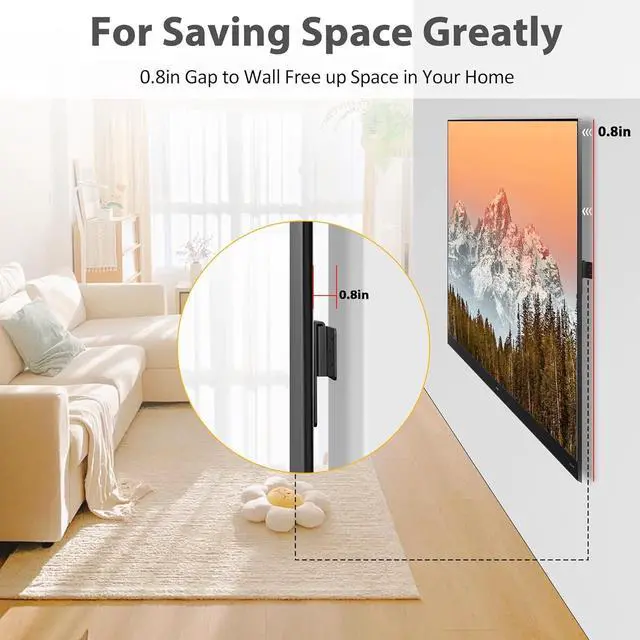 Alt view image 4 of 7 - Wall Mount TV Bracket,No Stud TV Wall Mount,No Drill TV Brackets for Wall Mount,Easy Install Fits 19-100 inch TVs,Include Hardware,Suitable for Most LED LCD Flat Screen TVs & Monitors(TV Wall Mount)