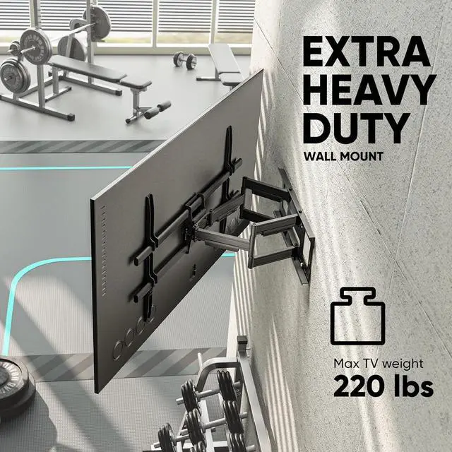 Alt view image 3 of 7 - ONKRON Full Motion TV Wall Mount for 42-120 Inch TVs up to 220 lbs, Heavy Duty TV Mount with Swivel and Tilt, Extension Arm, max VESA 1000x600, Large Articulating Television Mount Bracket Black