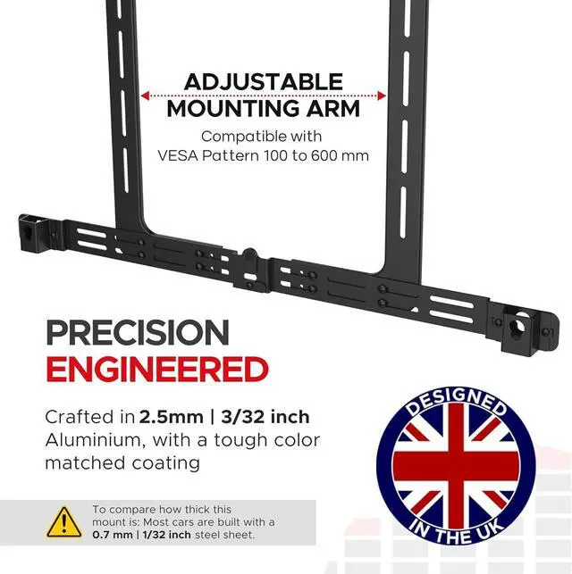 Alt view image 6 of 7 - Sound bass Arc TV Mount, Black, Compatible with Sonos Arc Soundbar and Ultra Version, Mounting Bracket for TV, Hardware Kit Included, Designed in The UK