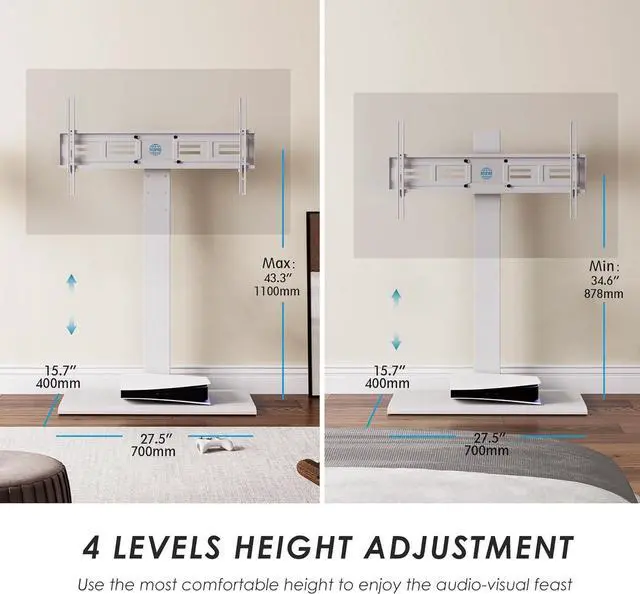 Alt view image 6 of 7 - FITUEYES Iron Base Universal Floor TV Stand with Swivel Mount Space Saving for 50-85 Inch LED LCD OLED Plasma Flat Panel or Curved Screen TVs