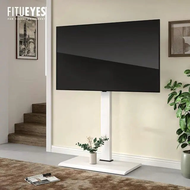 Alt view image 7 of 7 - FITUEYES Iron Base Universal Floor TV Stand with Swivel Mount Space Saving for 50-85 Inch LED LCD OLED Plasma Flat Panel or Curved Screen TVs