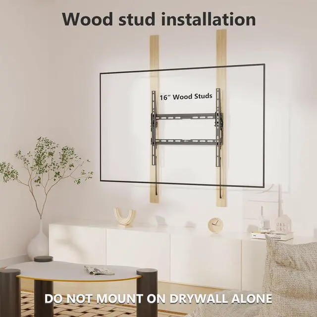 Alt view image 6 of 7 - Tilt TV Wall Mount Bracket for Most 32-70 inches LED LCD OLED Flat Screen TVs up to 99lbs with Mounting Holes 100x100mm to 400x400mm (TTM-1) Black